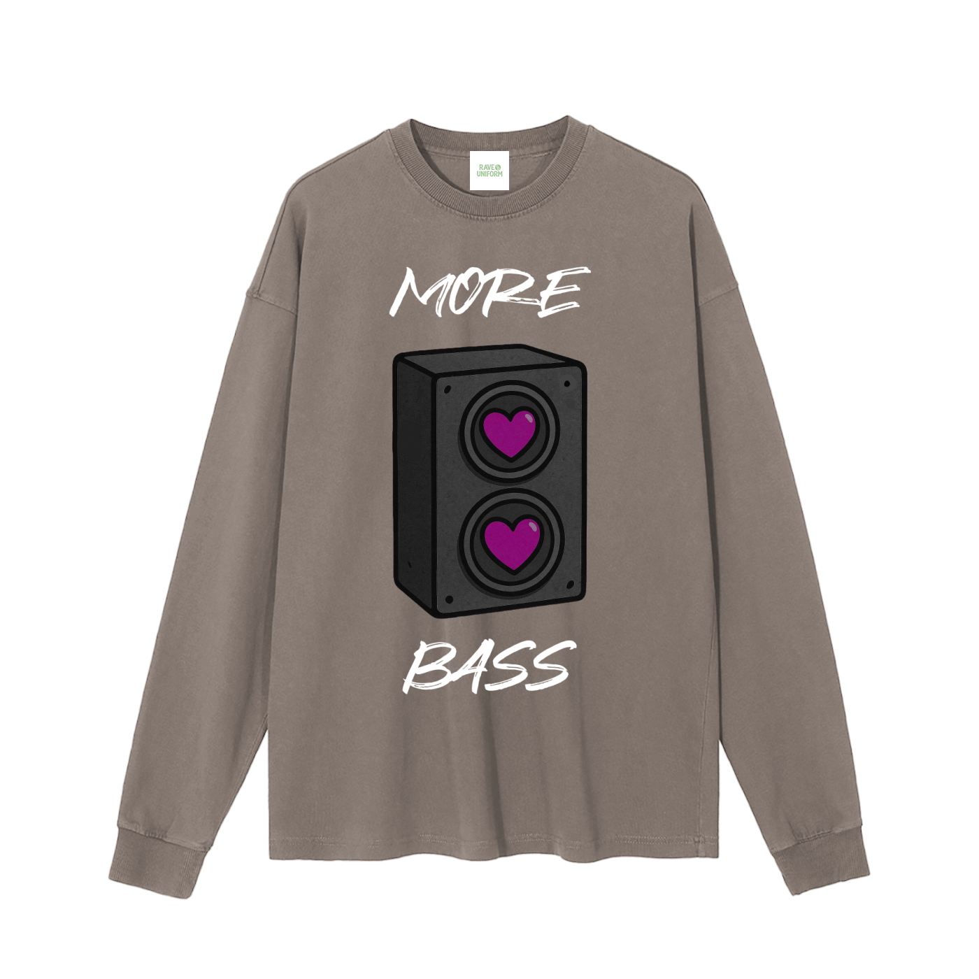 More Bass Long Sleeve T-Shirt in Brown by Rave Uniform