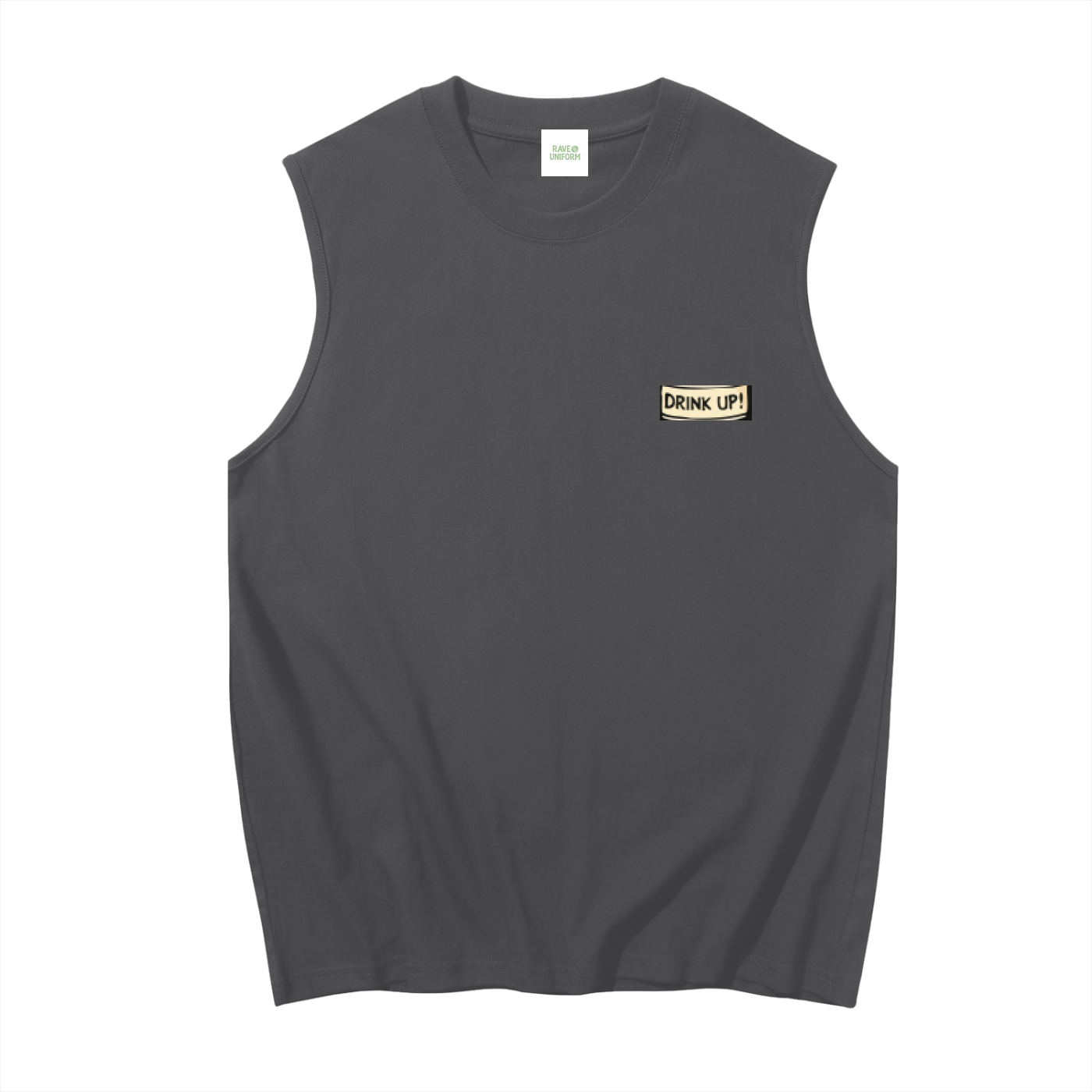 Stay Hydrated Muscle Tank Top in Medium Grey by Rave Uniform