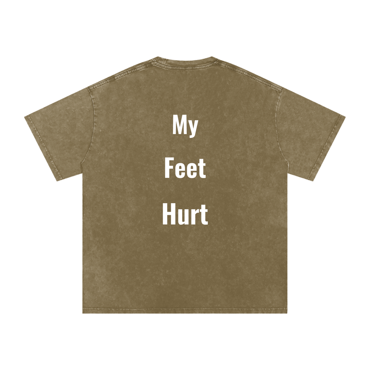 Feet Hurt Oversized Vintage T-Shirt in Gray Green detail view by Rave Uniform