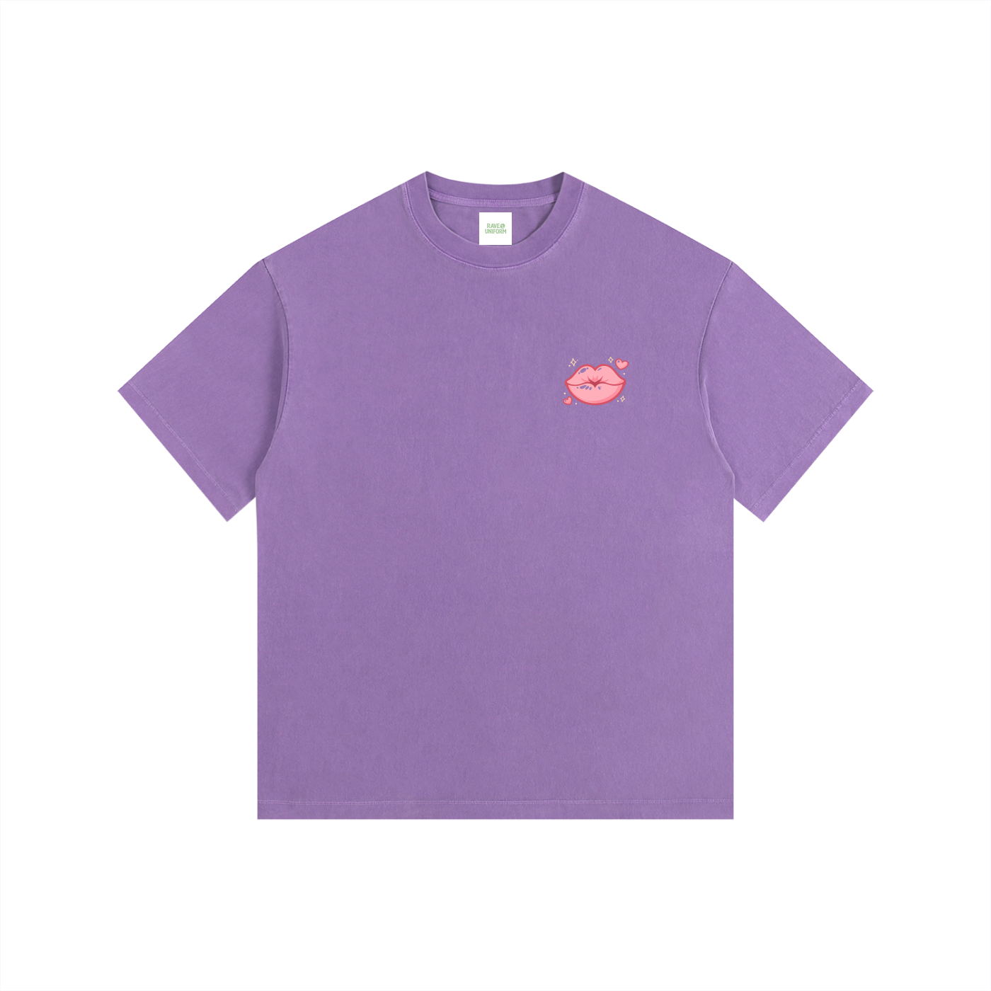 Smoochie Oversized T-Shirt in Purple detail view by Rave Uniform