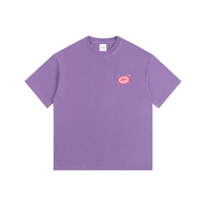 Smoochie Oversized T-Shirt in Purple detail view by Rave Uniform
