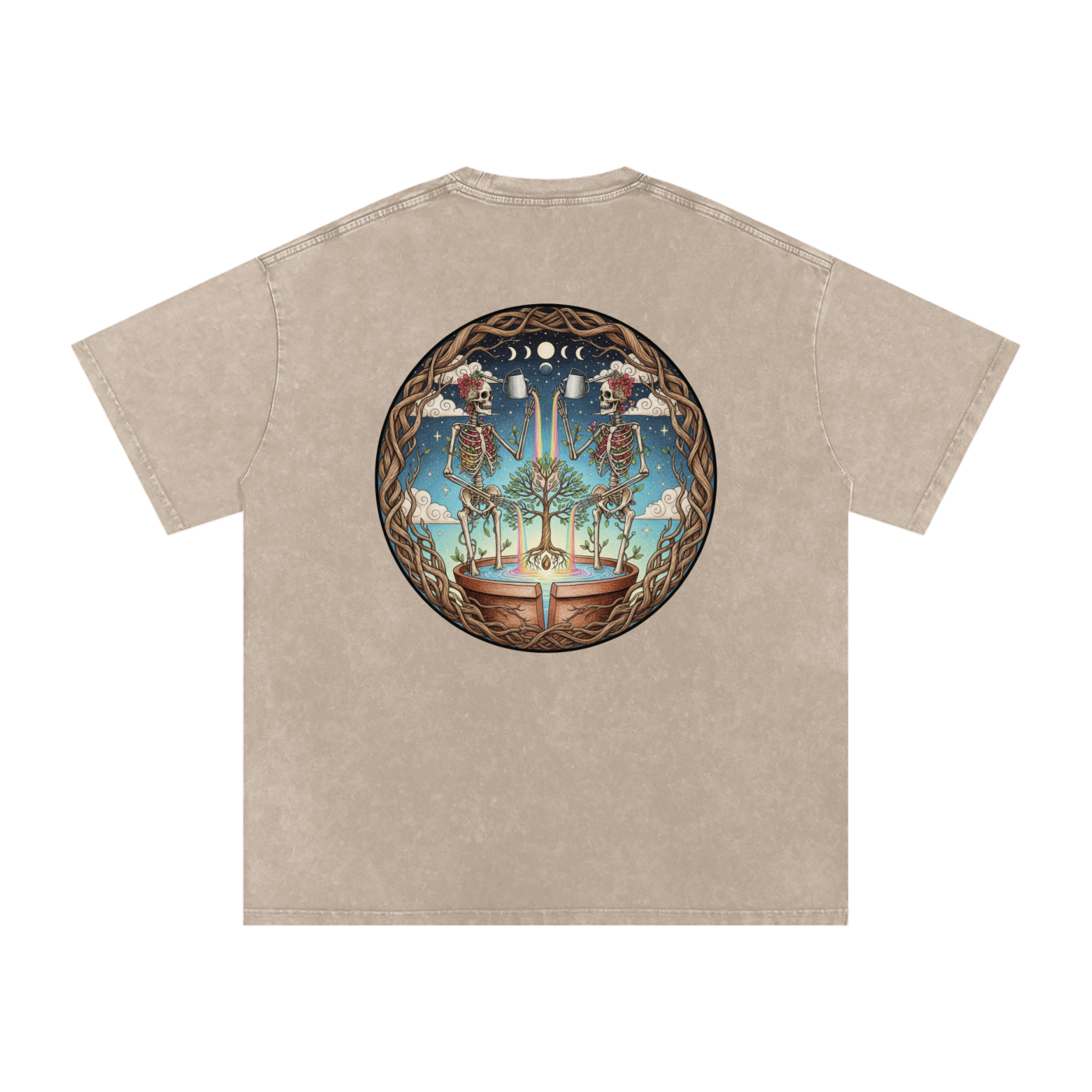Flower Friends Oversized Vintage T-Shirt - Rave Uniform Detail View