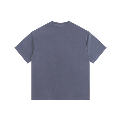 Vinyl Love Oversized T-Shirt in Navy Blue detail view by Rave Uniform