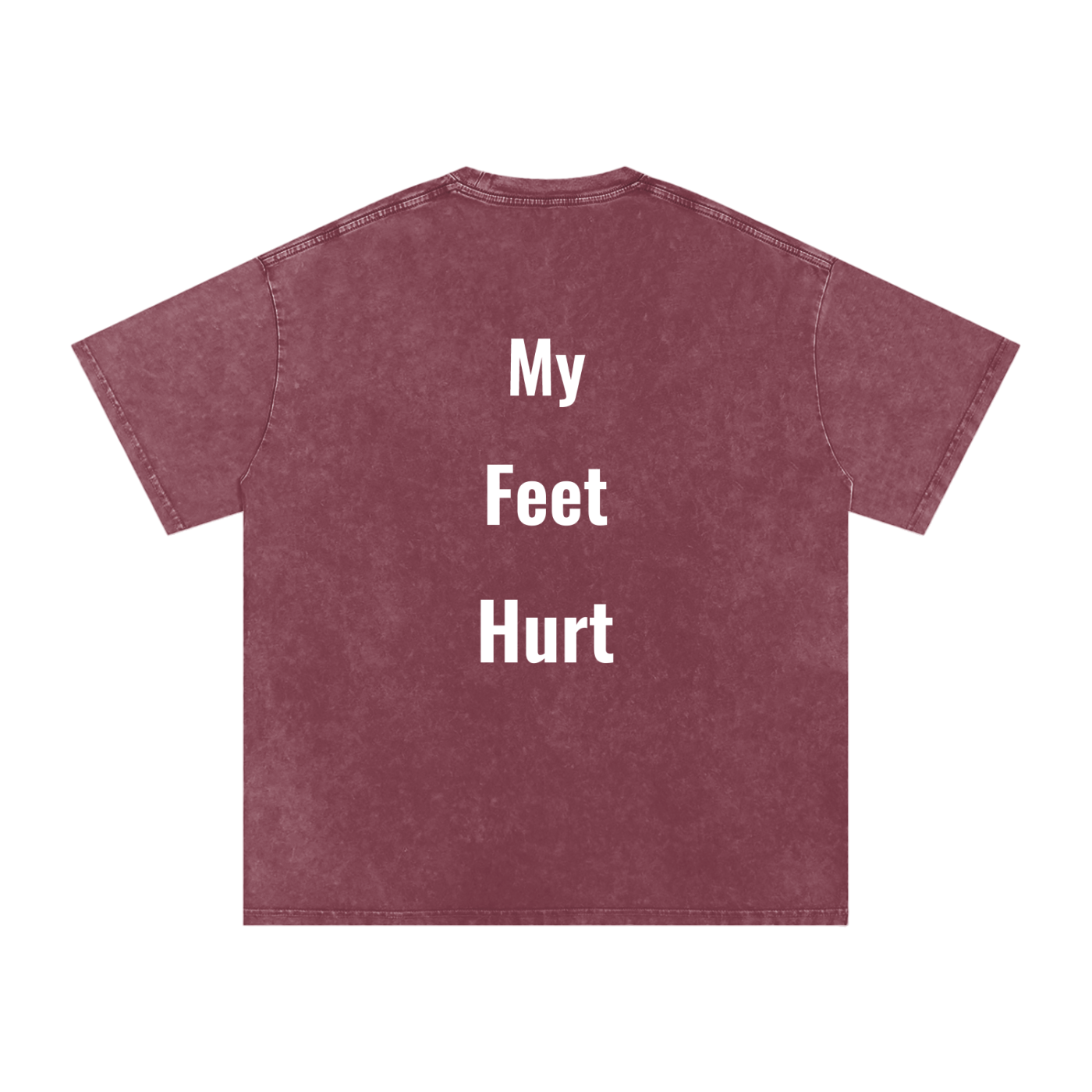 Feet Hurt Oversized Vintage T-Shirt in Red detail view by Rave Uniform