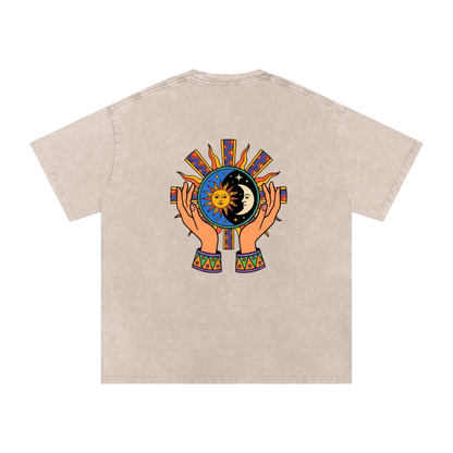 Aztec Rising Oversized Vintage T-Shirt - Rave Streetwear View