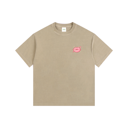 Smoochie Oversized T-Shirt in Khaki by Rave Uniform