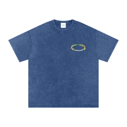 Holy Guacamolly Oversized Vintage T-Shirt in Dark Blue detail view by Rave Uniform