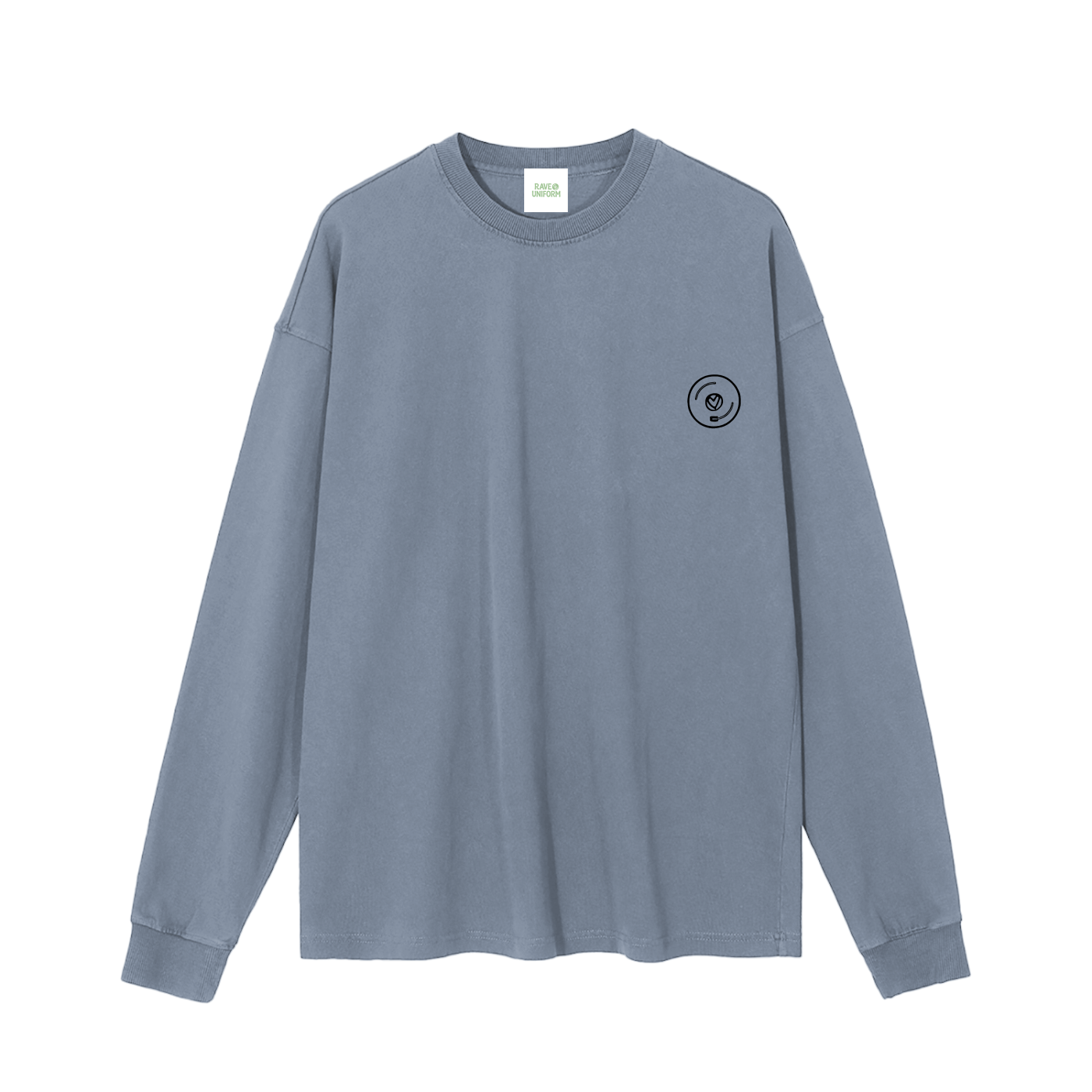Vinyl Love Long Sleeve T-Shirt in Gray Blue by Rave Uniform