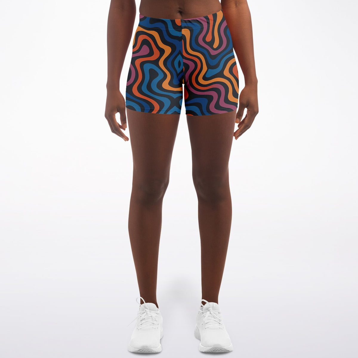 Dyed Spaghetti Legging Shorts, front, on model