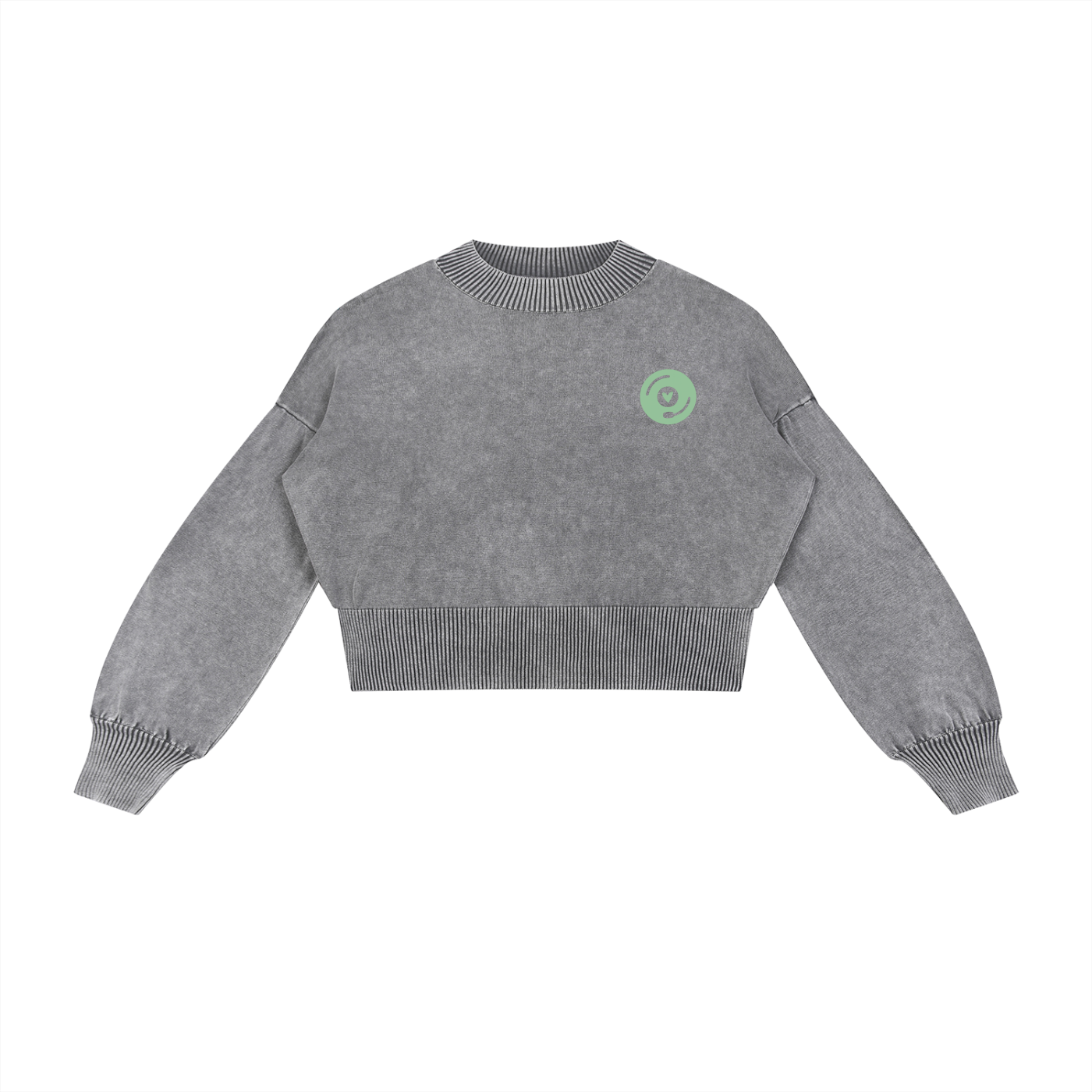 Vinyl Love Cropped Sweater - Rave Streetwear View