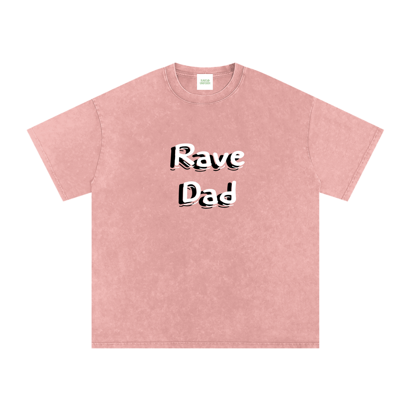Rave Dad Oversized Vintage T-Shirt in Light Pink detail view by Rave Uniform