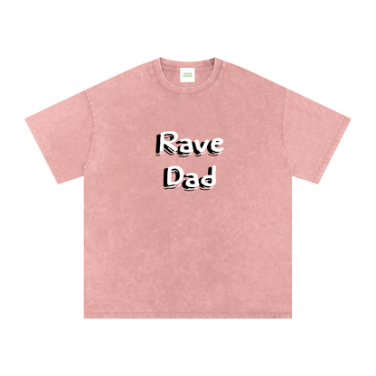 Rave Dad Oversized Vintage T-Shirt in Light Pink detail view by Rave Uniform