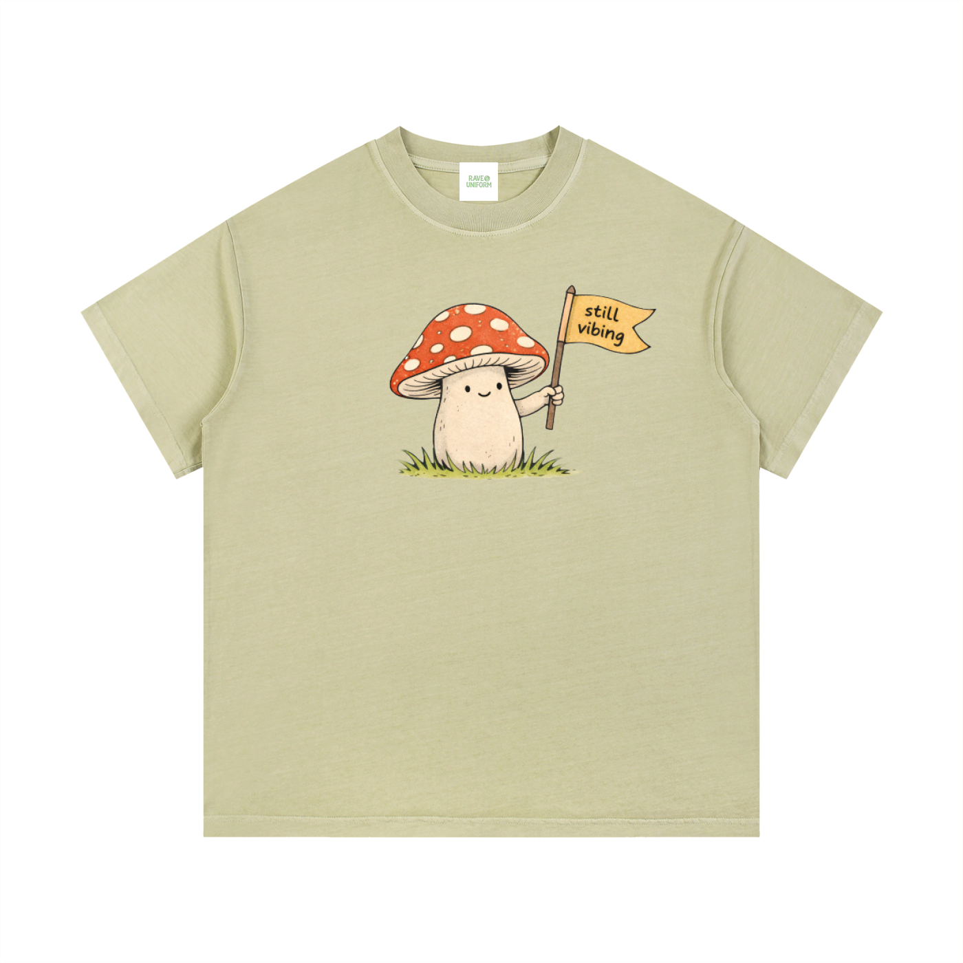 Still Vibin' T-Shirt in Bean Green by Rave Uniform