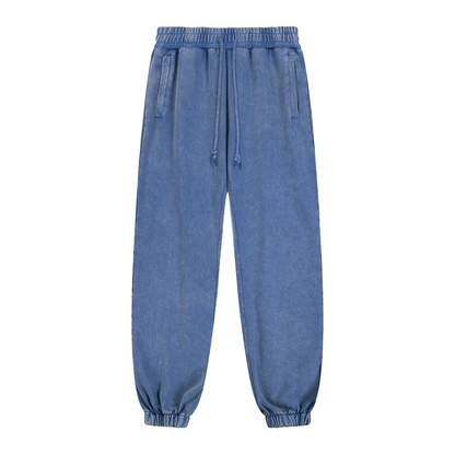 Snow Wash Heavyweight Jogged Sweatpants in Royal Blue by Rave Uniform