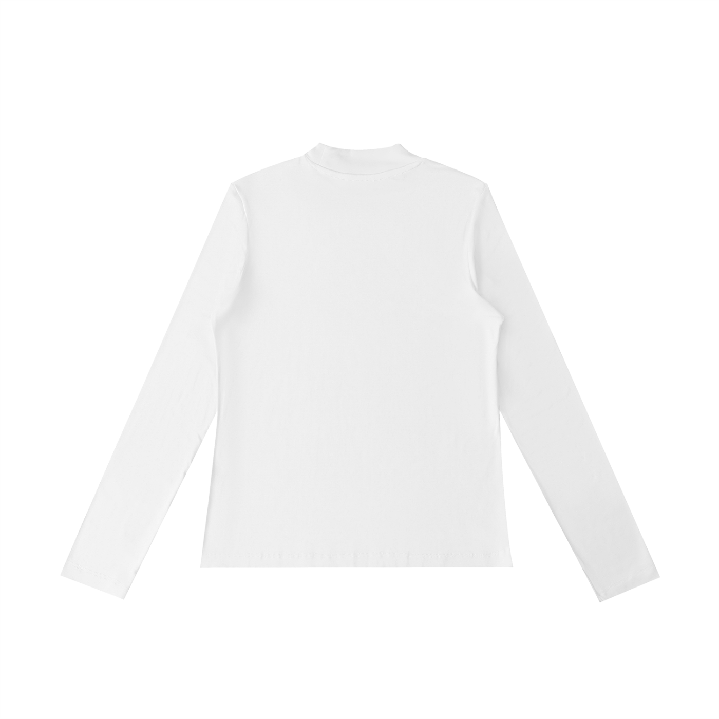 Essential Mock Neck Long Sleeve T-Shirt in White alternate view by Rave Uniform