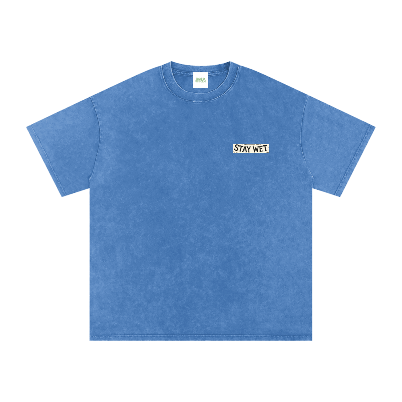 Stay Hydrate Oversized Vintage T-Shirt in Light Blue detail view by Rave Uniform