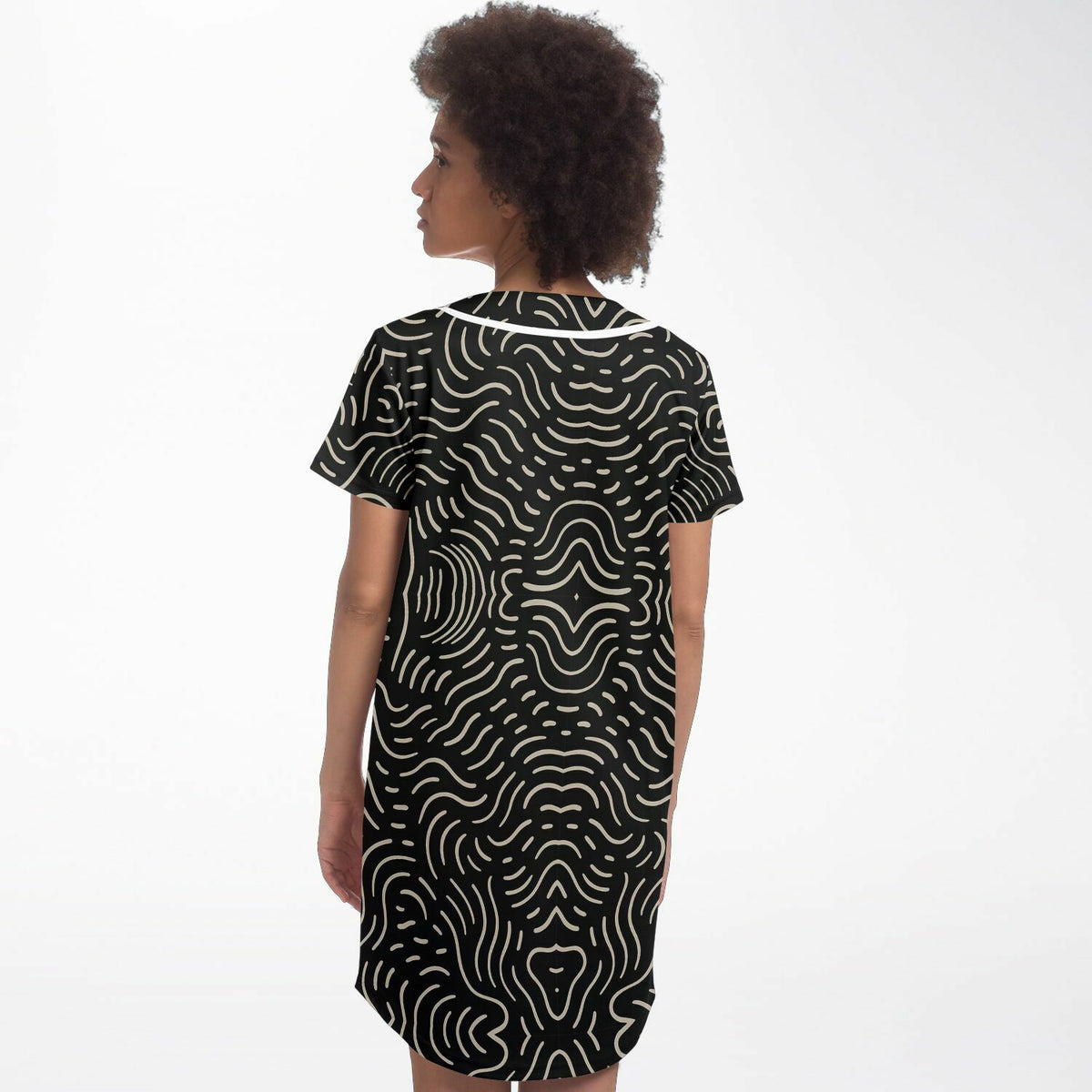 Golden Doodles Baseball Jersey Dress, back, on model
