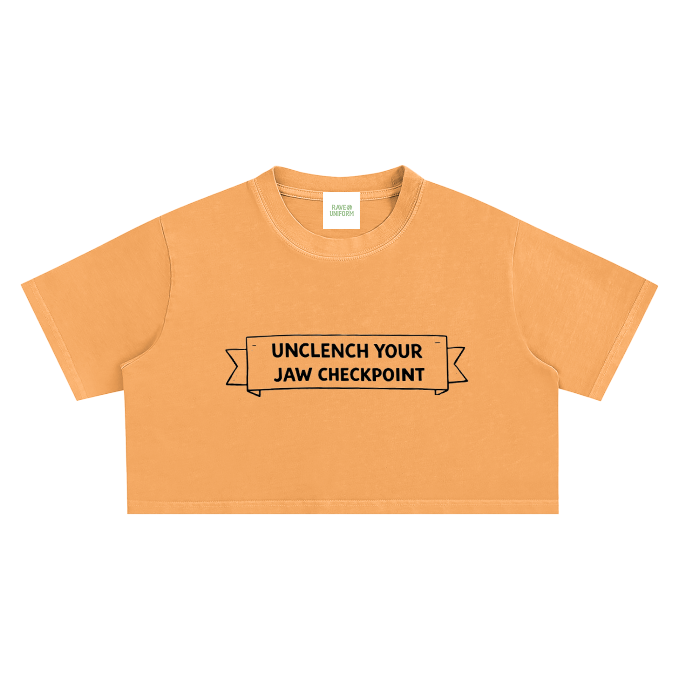 Unclench Jaw Checkpoint Crop Top - Rave Streetwear View