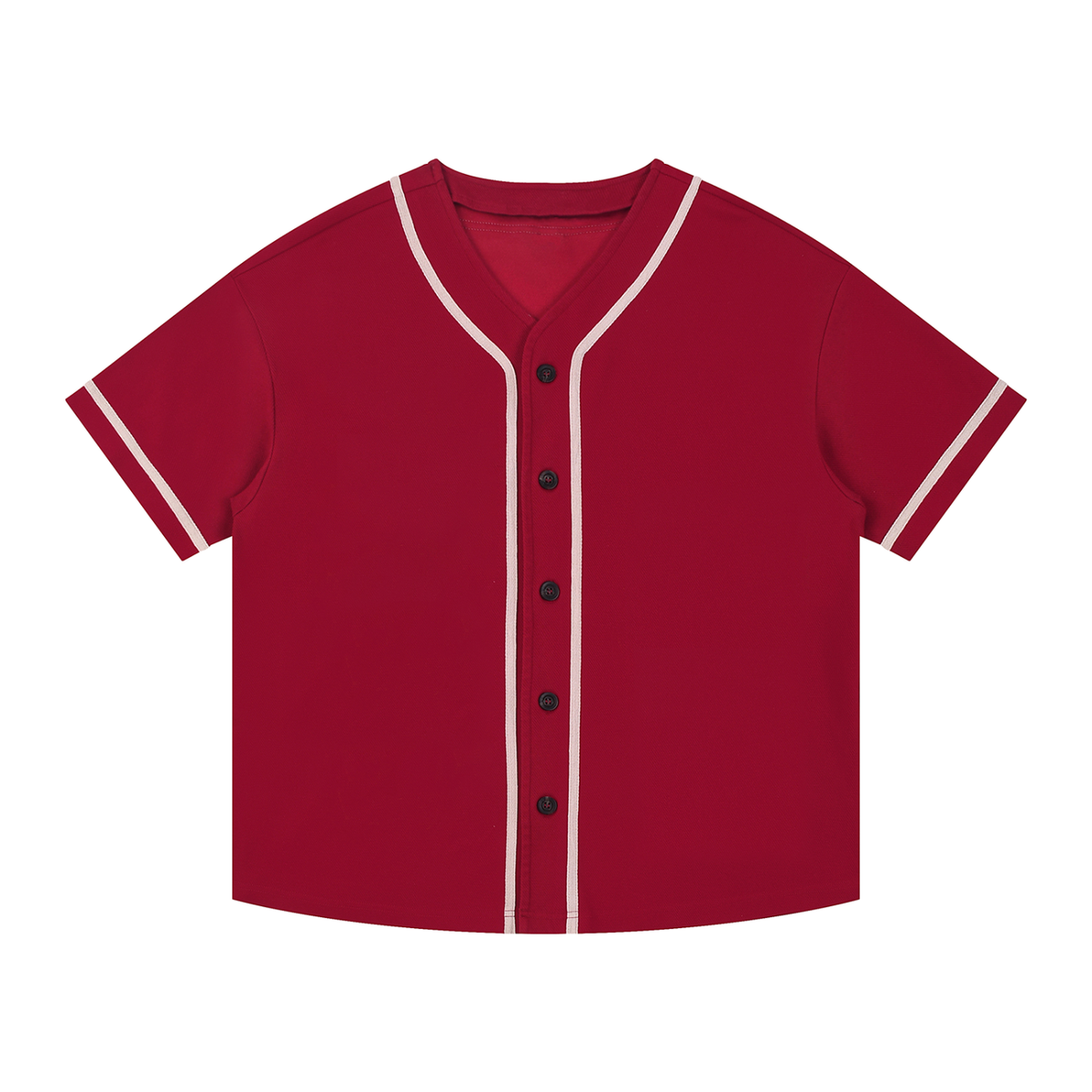 Contrast Piped Button-Up Jersey in Red by Rave Uniform