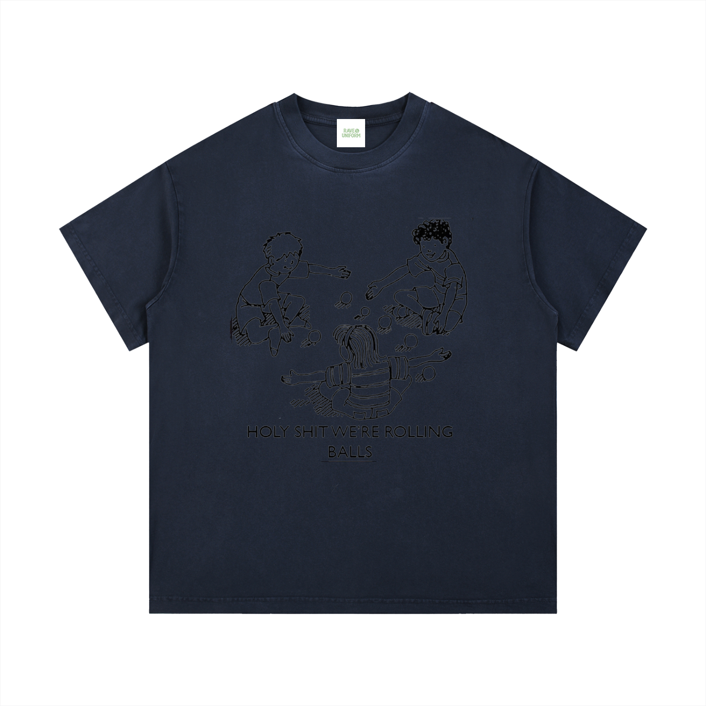Rolling Balls T-Shirt in Royal Blue detail view by Rave Uniform