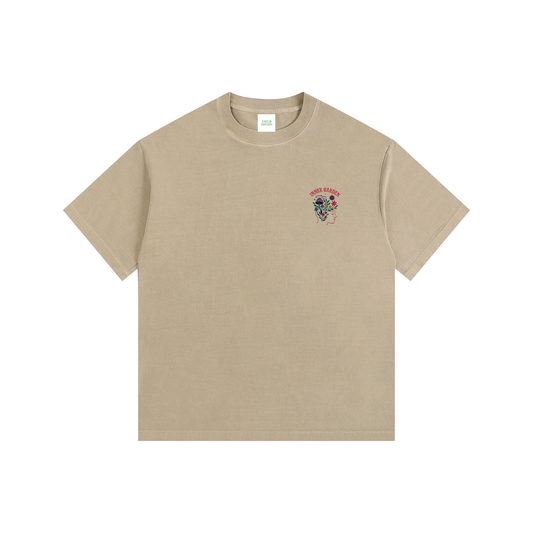 Inner Garden Oversized T-Shirt in Khaki by Rave Uniform
