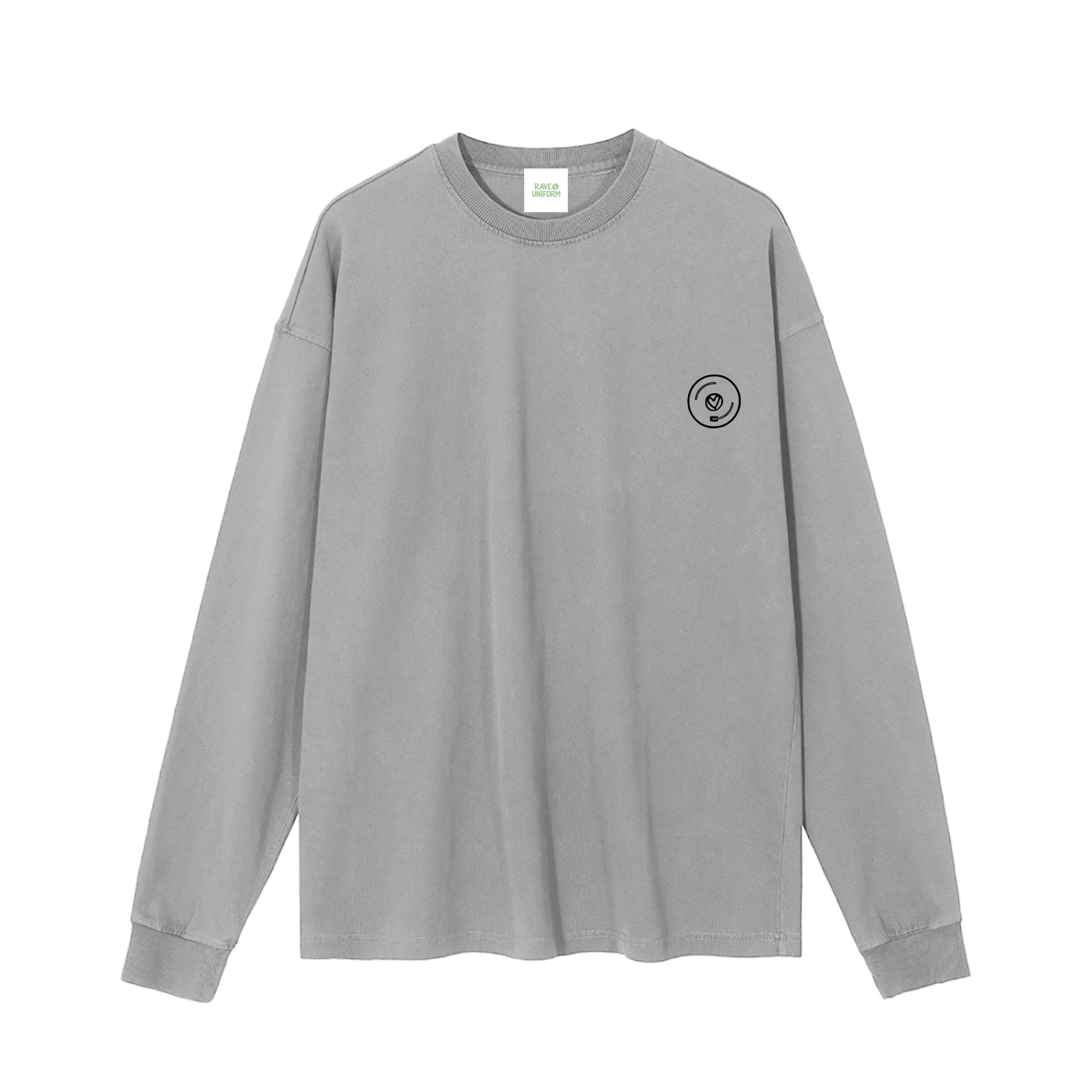 Vinyl Love Long Sleeve T-Shirt in Medium Gray by Rave Uniform