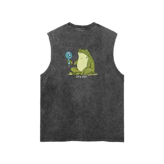 Its Hot Frog Tank Top in Black alternate view by Rave Uniform