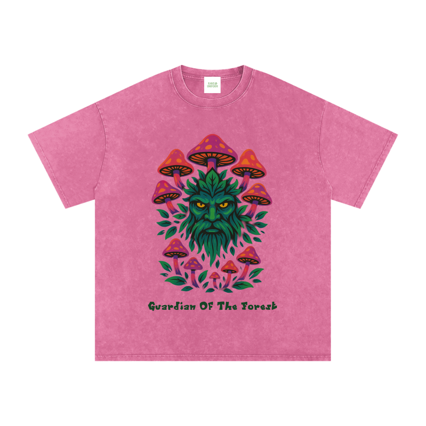 Forest Guardian Oversized Shirt in Rose Red detail view by Rave Uniform