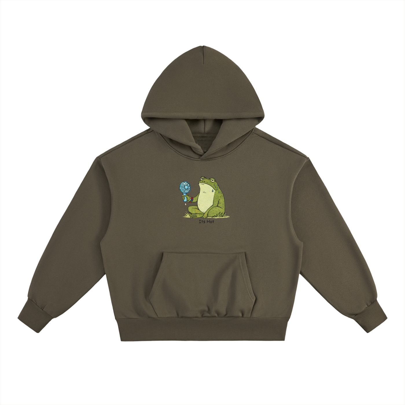 Its Hot Frog Heavyweight Hoodie in Olive Green by Rave Uniform