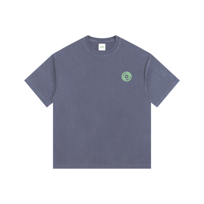 Vinyl Love Oversized T-Shirt in Navy Blue detail view by Rave Uniform