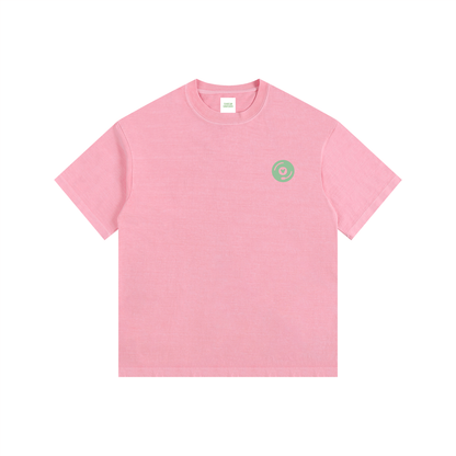 Vinyl Love Oversized T-Shirt in Pink detail view by Rave Uniform