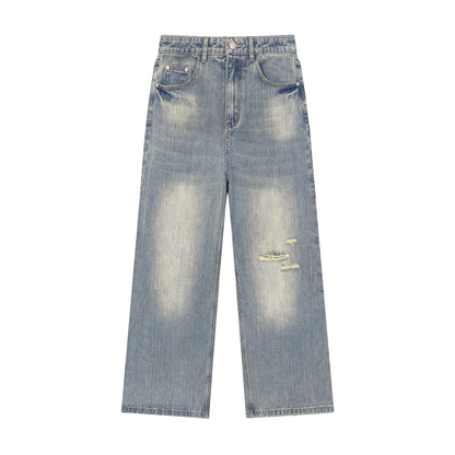Faded Denim Jeans in Blue by Rave Uniform