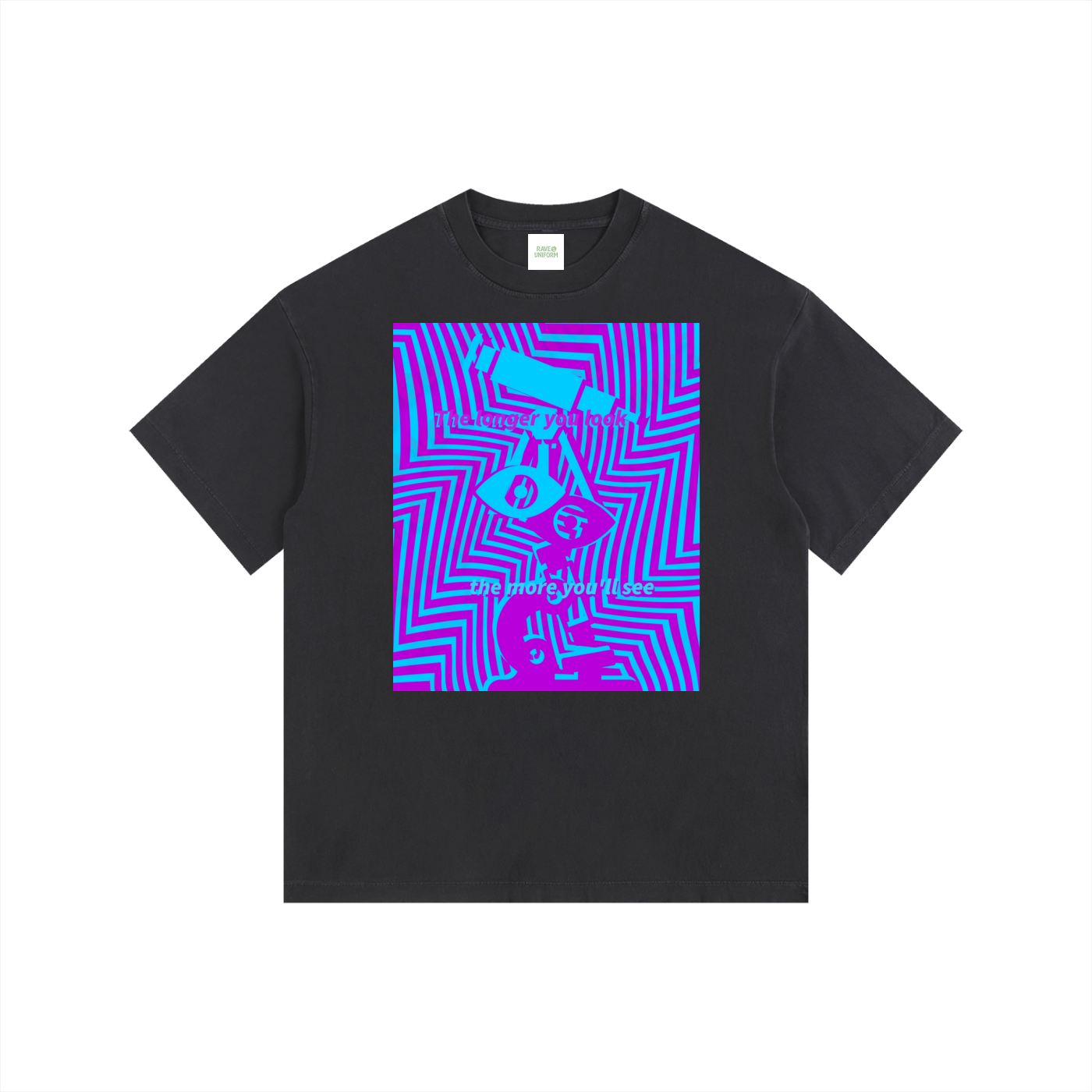 Eye Spy Oversized T-Shirt in Black by Rave Uniform
