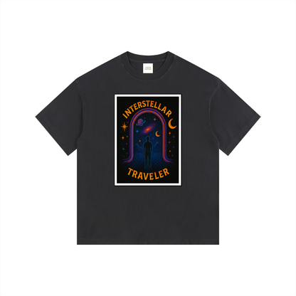 Interstellar Traveller Oversized T-Shirt in Black by Rave Uniform