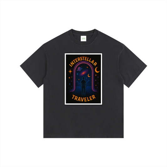 Interstellar Traveller Oversized T-Shirt in Black by Rave Uniform