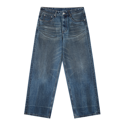 Baggy Denim Jeans in Denim Blue by Rave Uniform