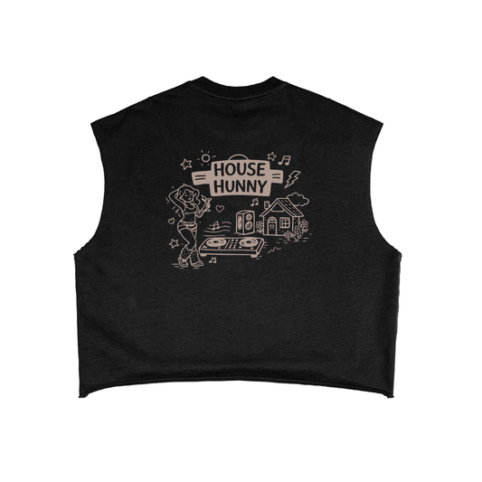 House Hunny Boxy Tank in Black alternate view by Rave Uniform
