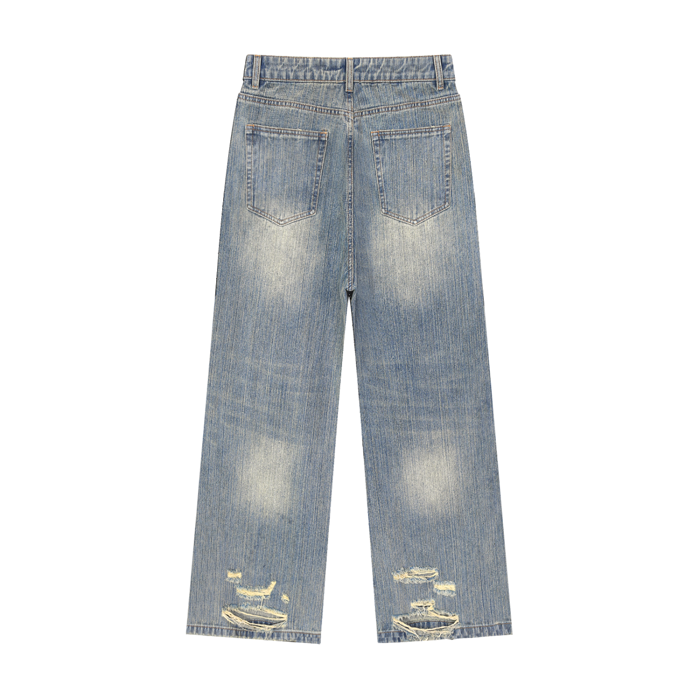 Faded Denim Jeans in Blue alternate view by Rave Uniform