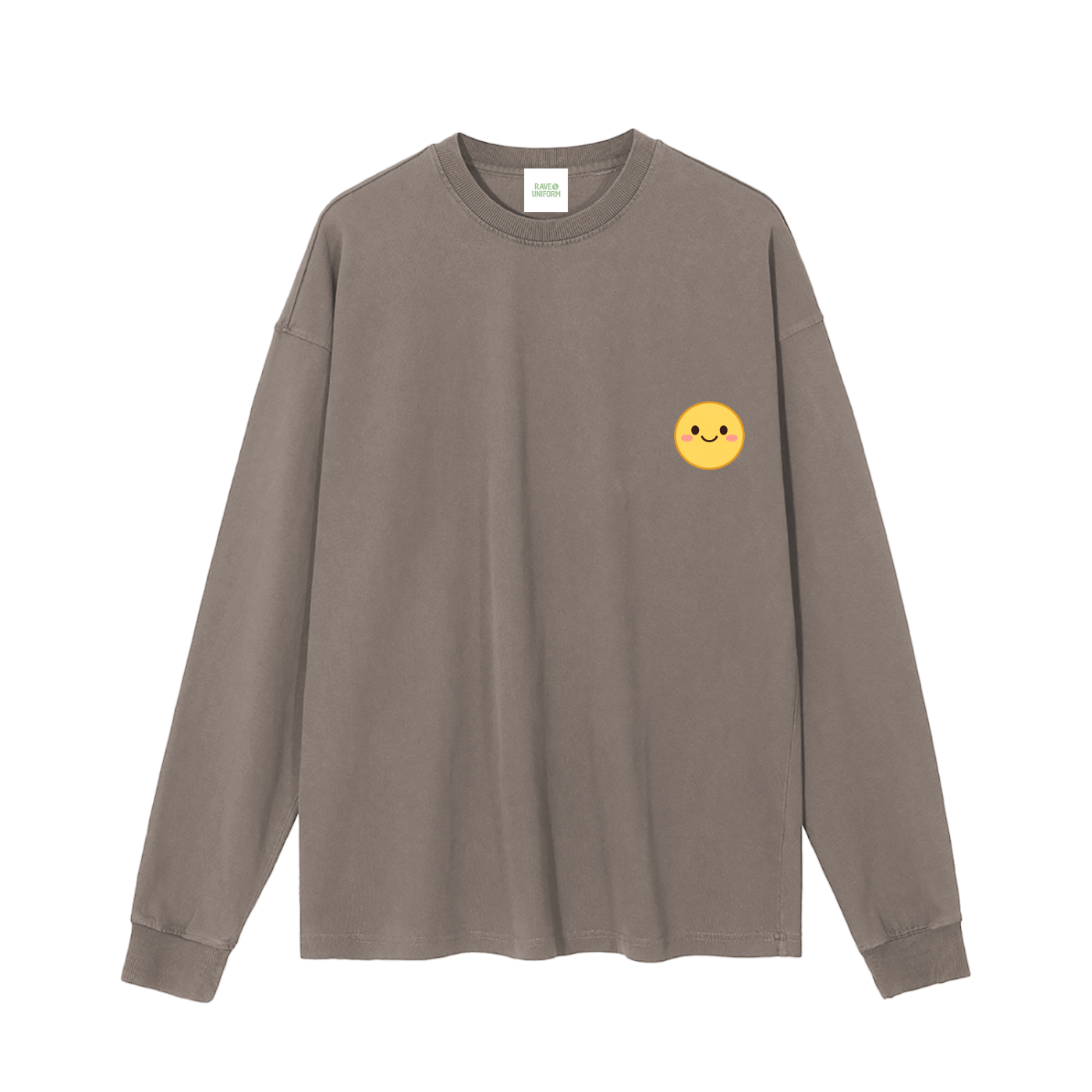 Smiley Long Sleeve T-Shirt in Brown by Rave Uniform