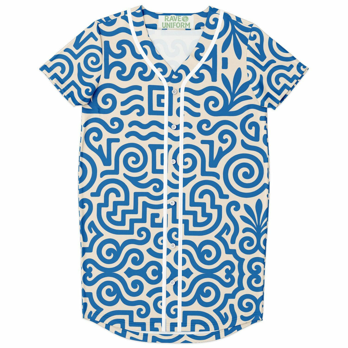 Greek Isles Baseball Jersey Dress, front, flat lay