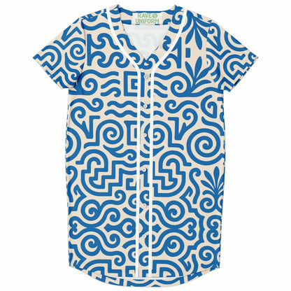 Greek Isles Baseball Jersey Dress, front, flat lay