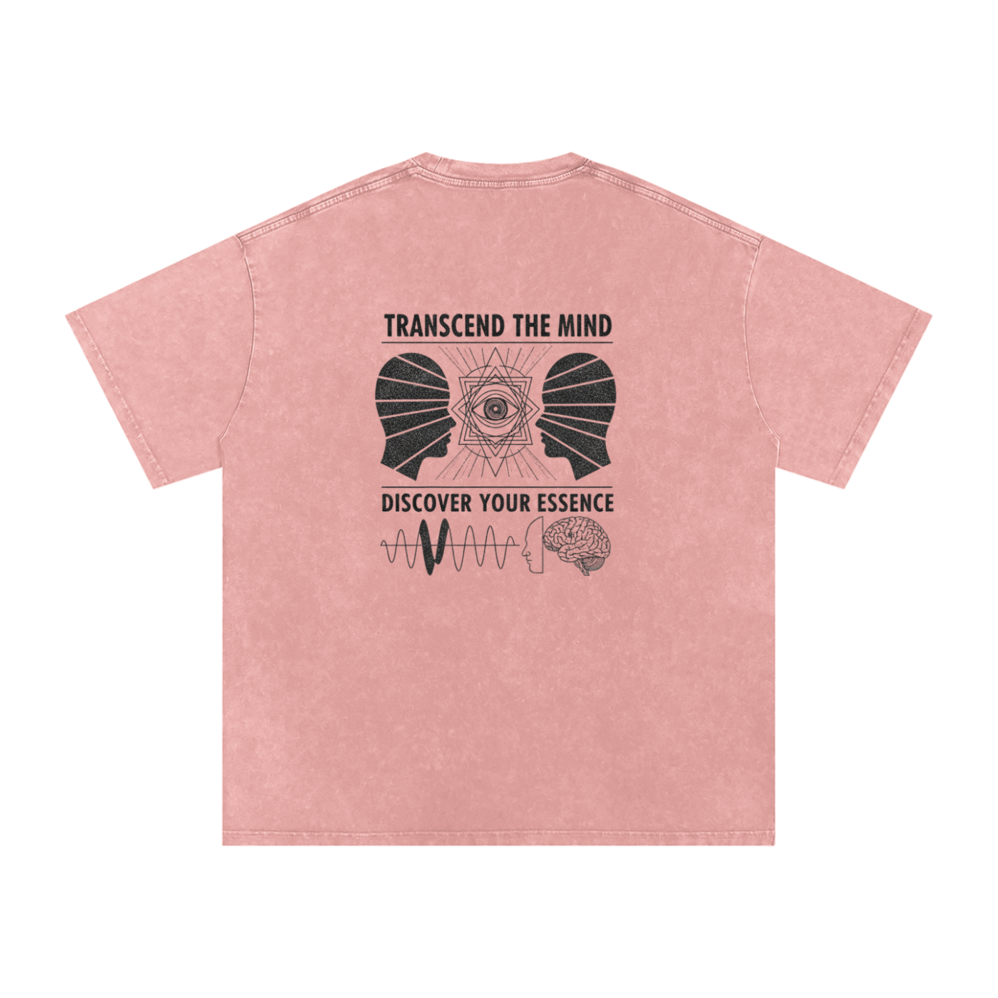 Free Mind Oversized Vintage T-Shirt in Light Pink detail view by Rave Uniform