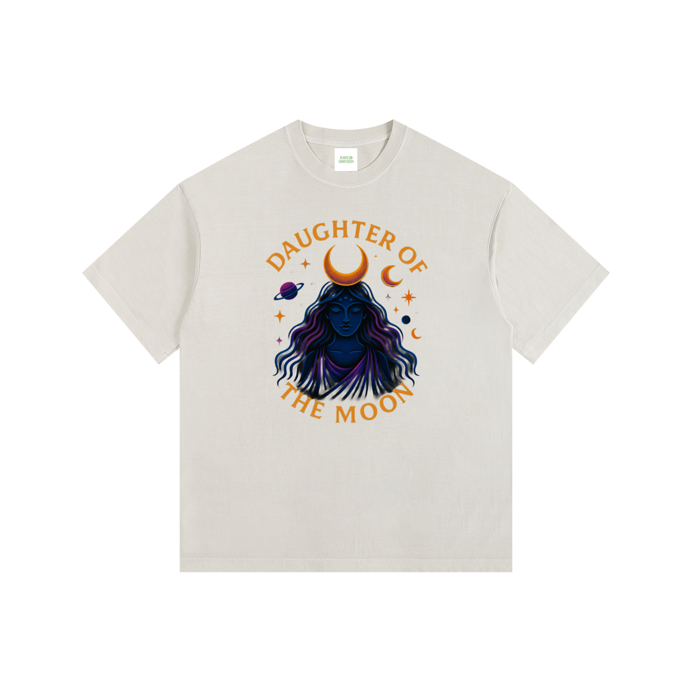 Daughter of The Moon Oversized T-Shirt in Light Apricot by Rave Uniform