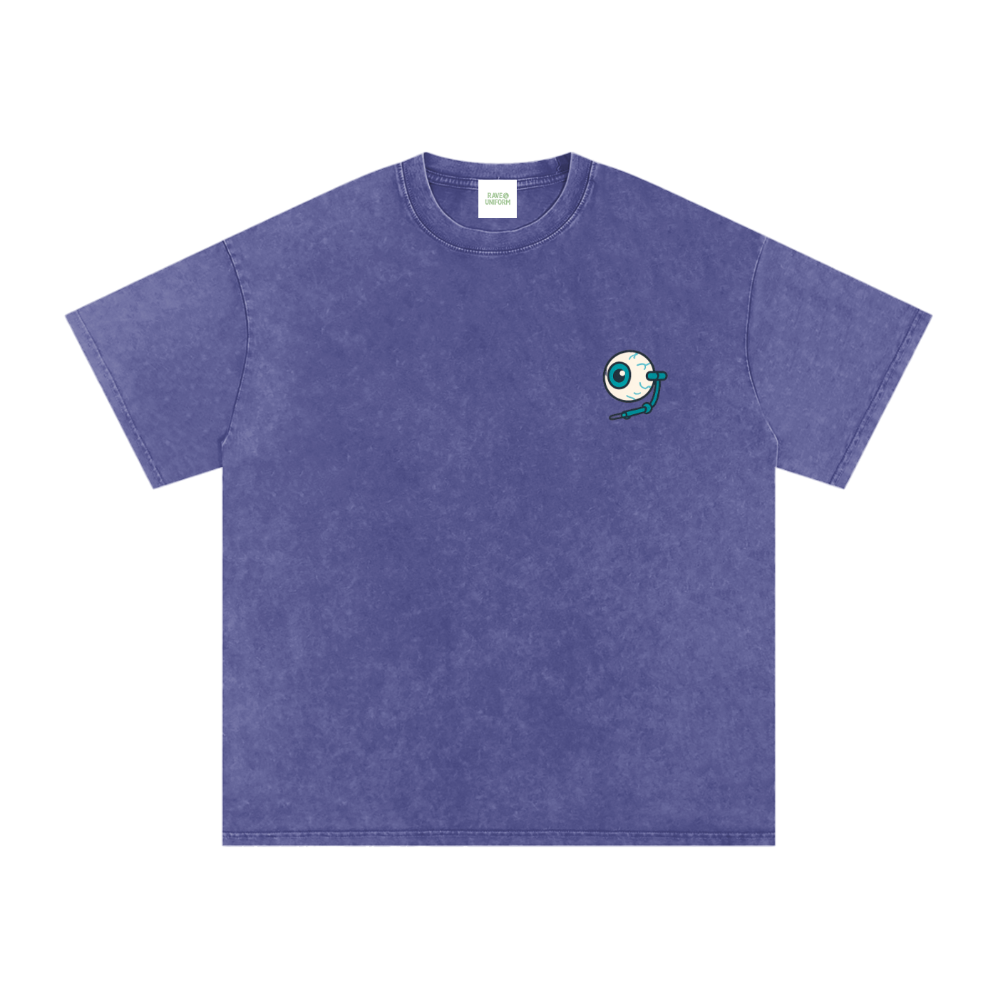 Raver Anatomy Oversized Vintage T-Shirt in Purple Haze detail view by Rave Uniform