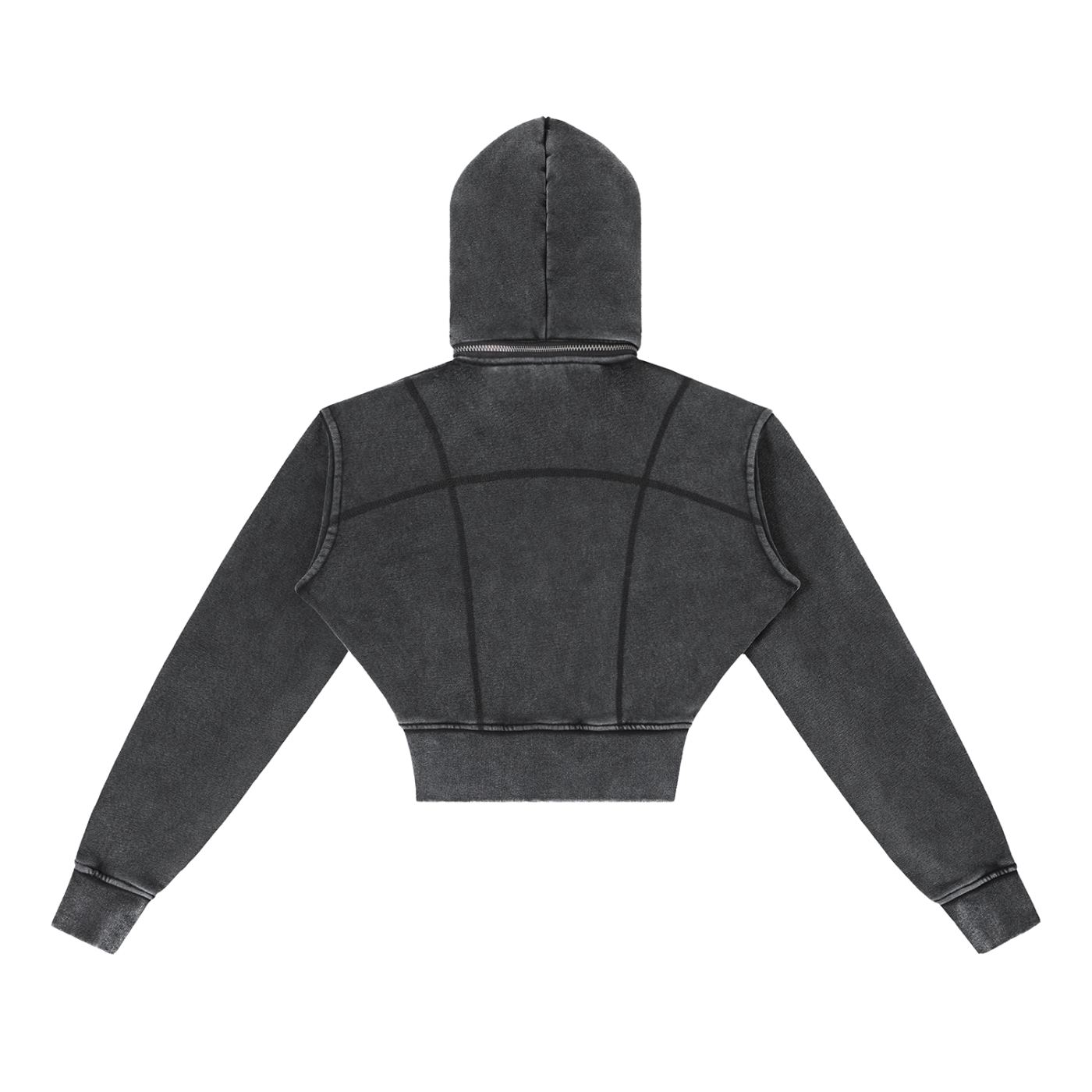 Vinyl Love Cropped Fleece Hoodie - Rave Uniform Side View