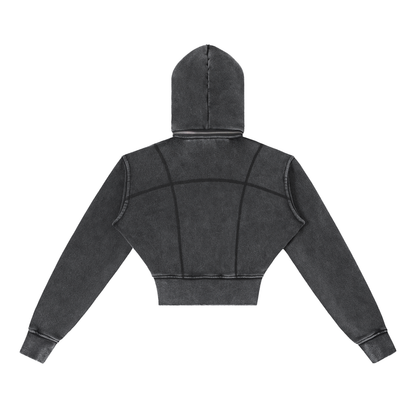 Vinyl Love Cropped Fleece Hoodie - Rave Uniform Side View