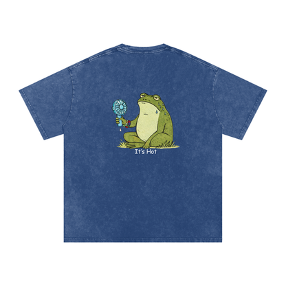 Its Hot Frog Oversized Vintage T-Shirt - Rave Uniform Detail View