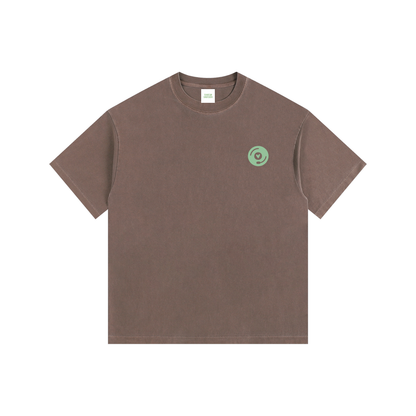 Vinyl Love Oversized T-Shirt in Coffee detail view by Rave Uniform