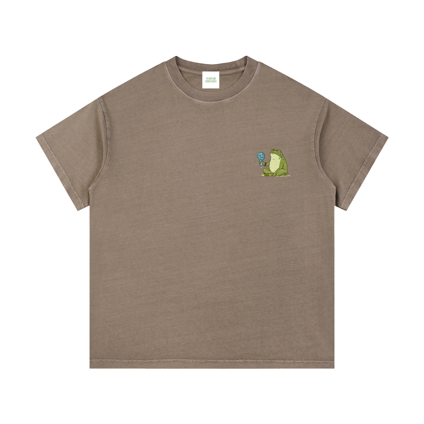 Its Hot Frog T-Shirt in Coffee detail view by Rave Uniform