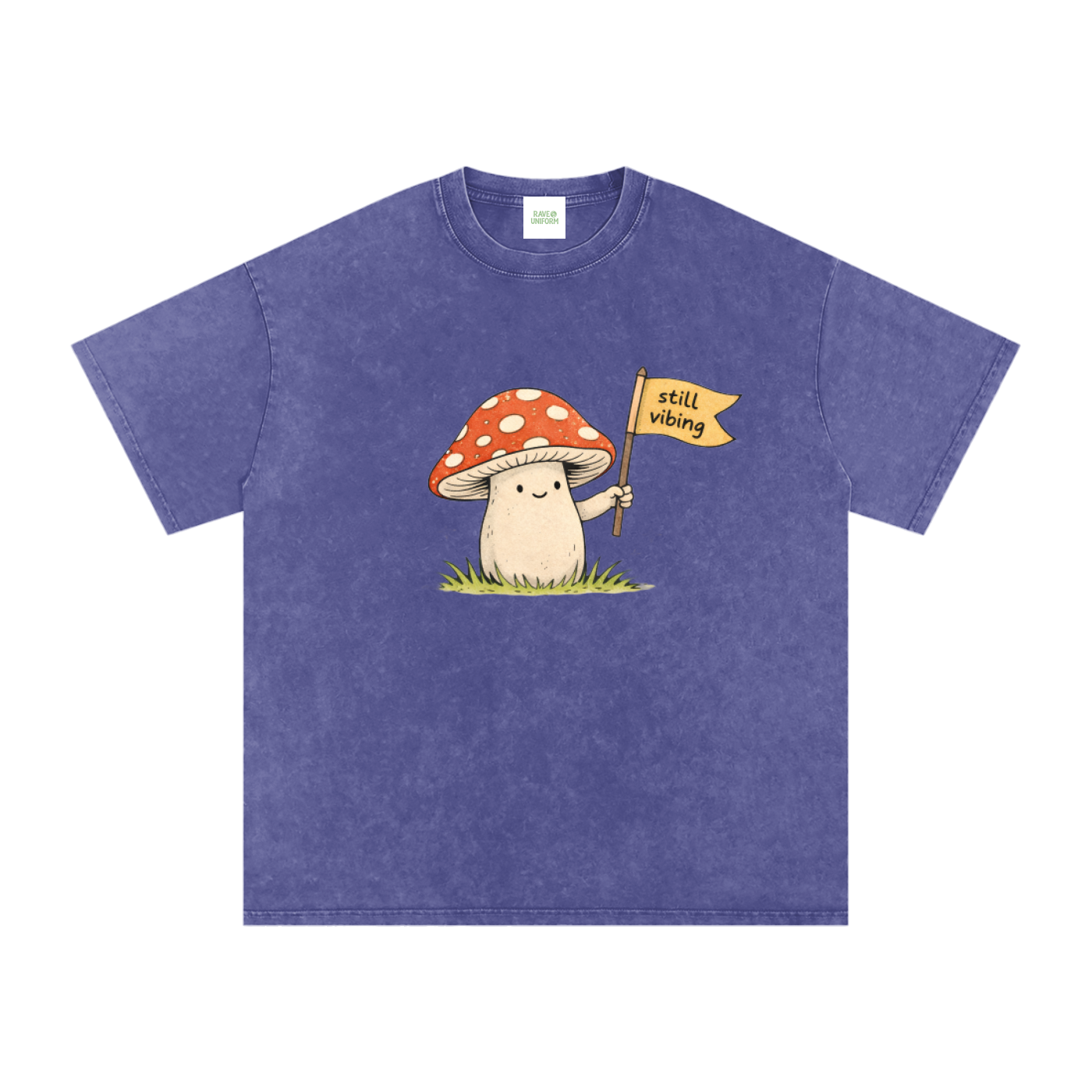 Still Vibin Oversized Vintage T-Shirt in Purple Haze detail view by Rave Uniform